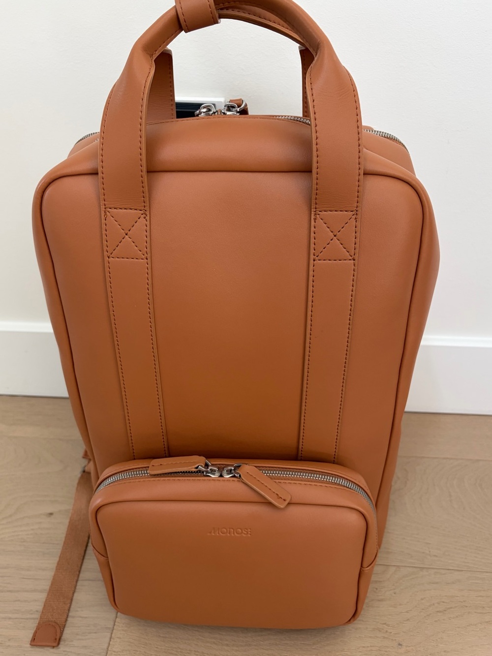 Monos vegan leather Metro Backpack - Saddle Tan